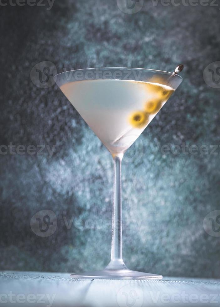 Glass of Dry Martini Cocktail photo