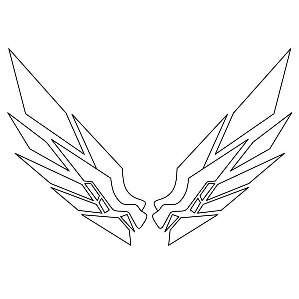 Wing ornament line art vector design