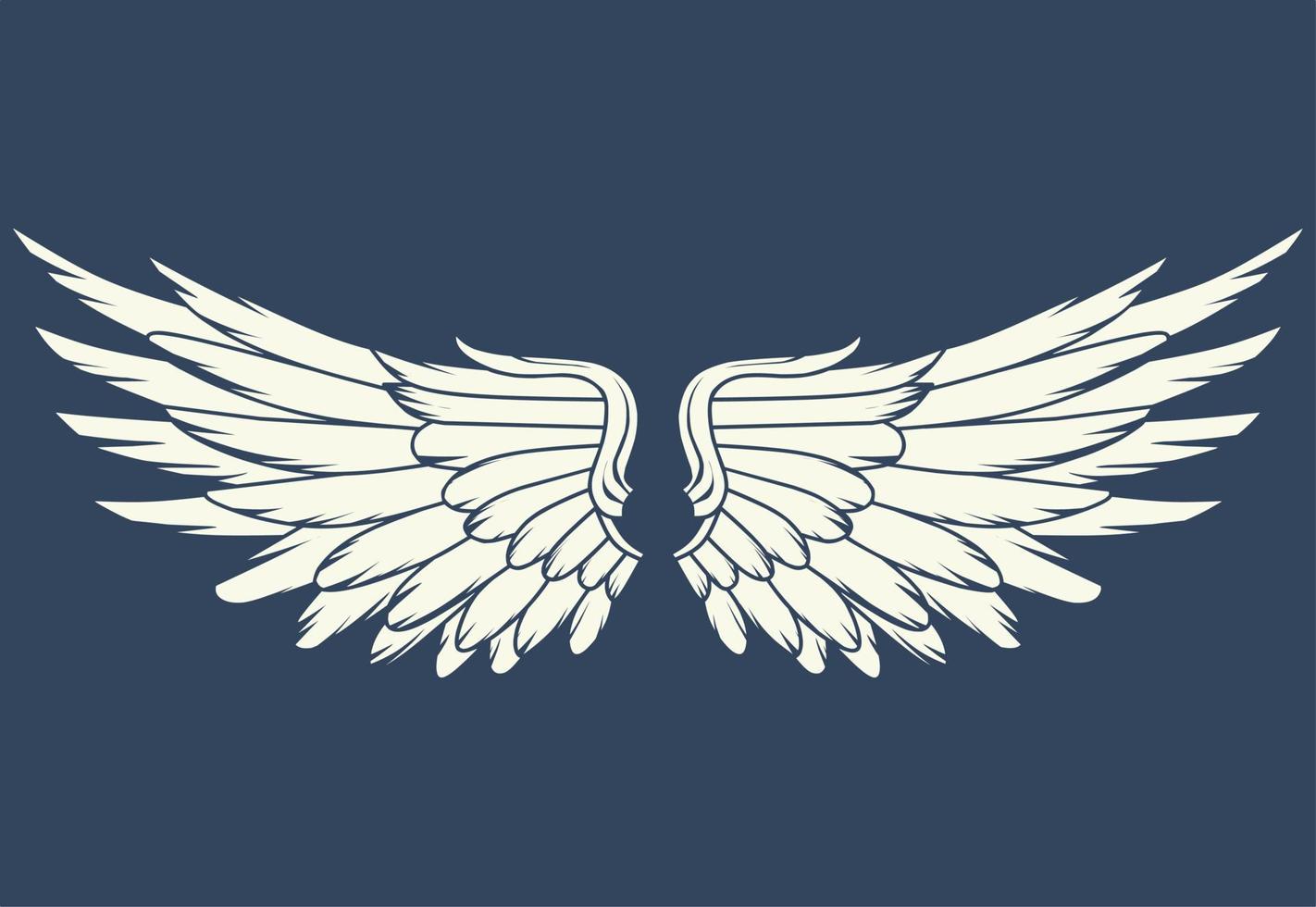 icono del logotipo vectorial alas de ángel blanco vector