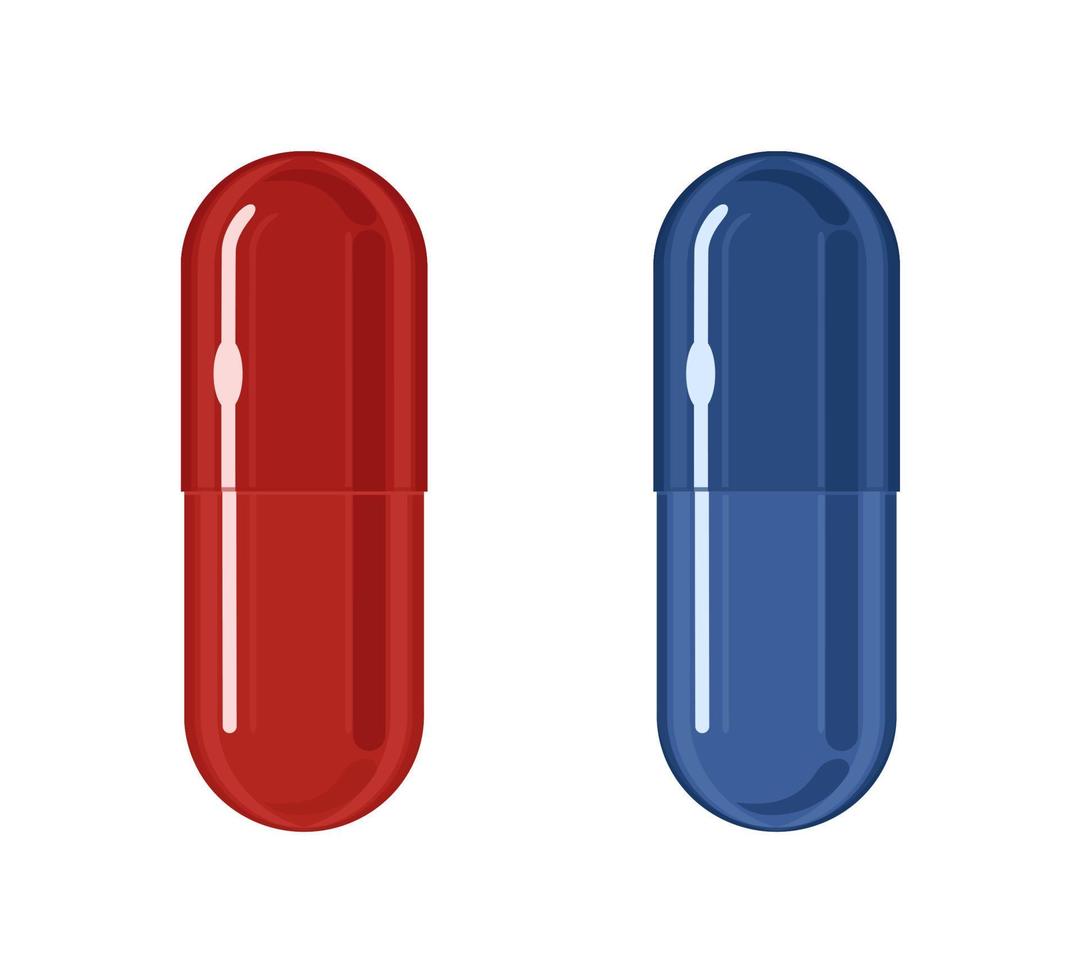 Premium Vector  Red and white capsule pill