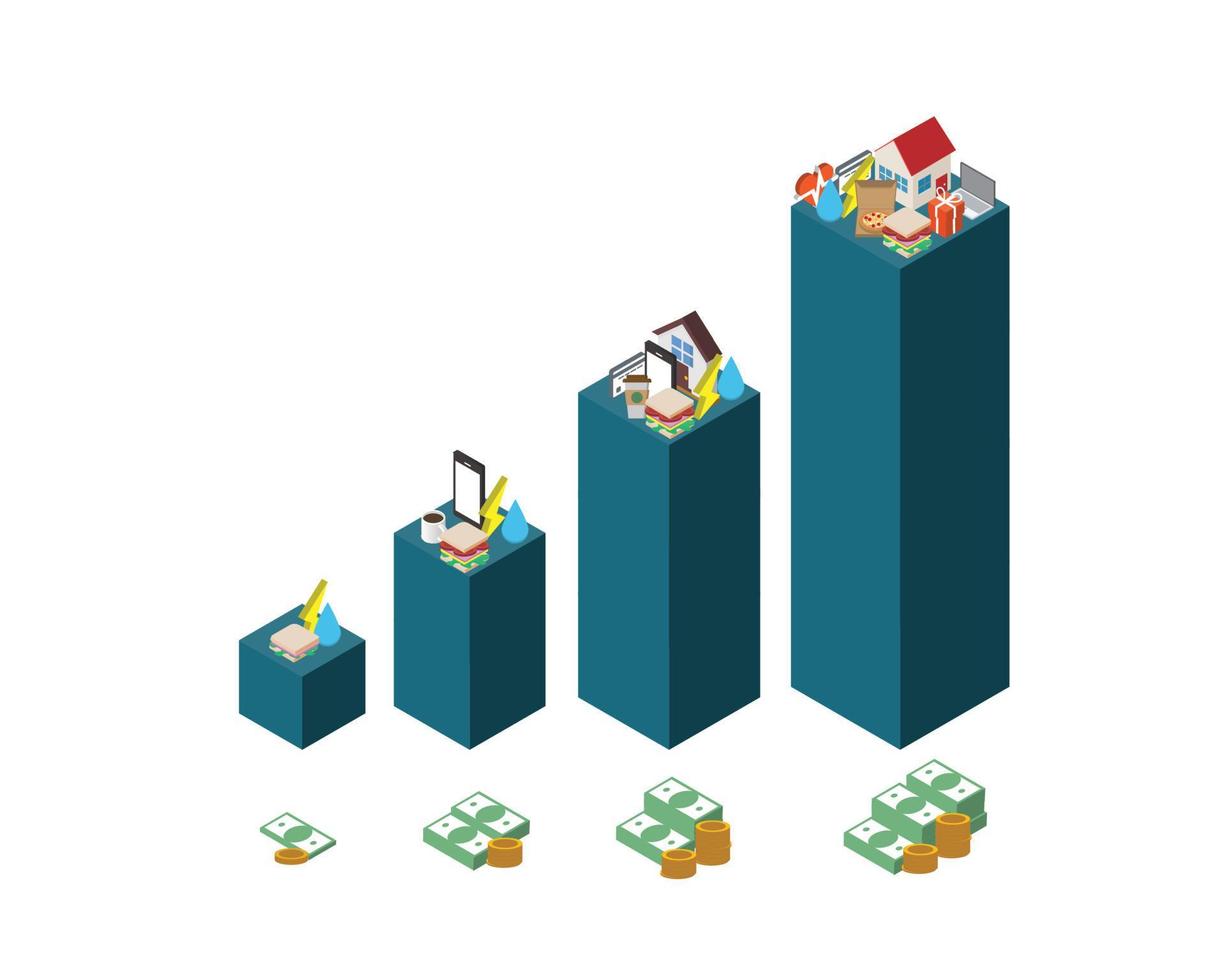 Lifestyle inflation refers to an increase in spending when an individual's income goes up vector
