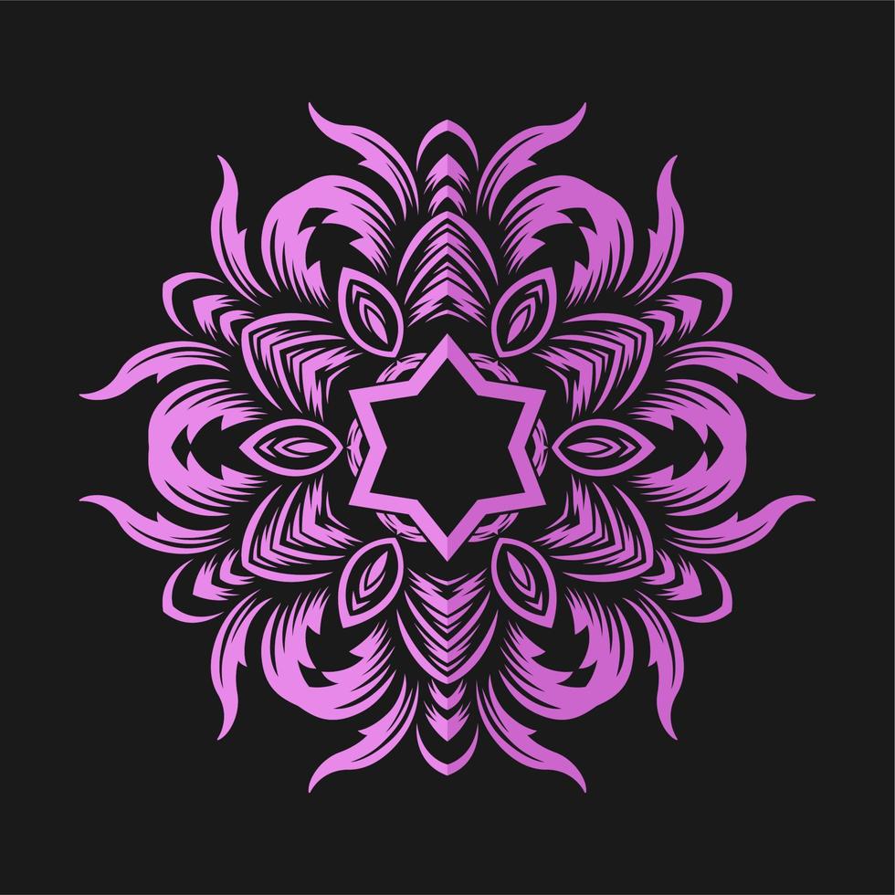 diseño de vector de arte mandala moderno con una hermosa mezcla de colores vector gratis