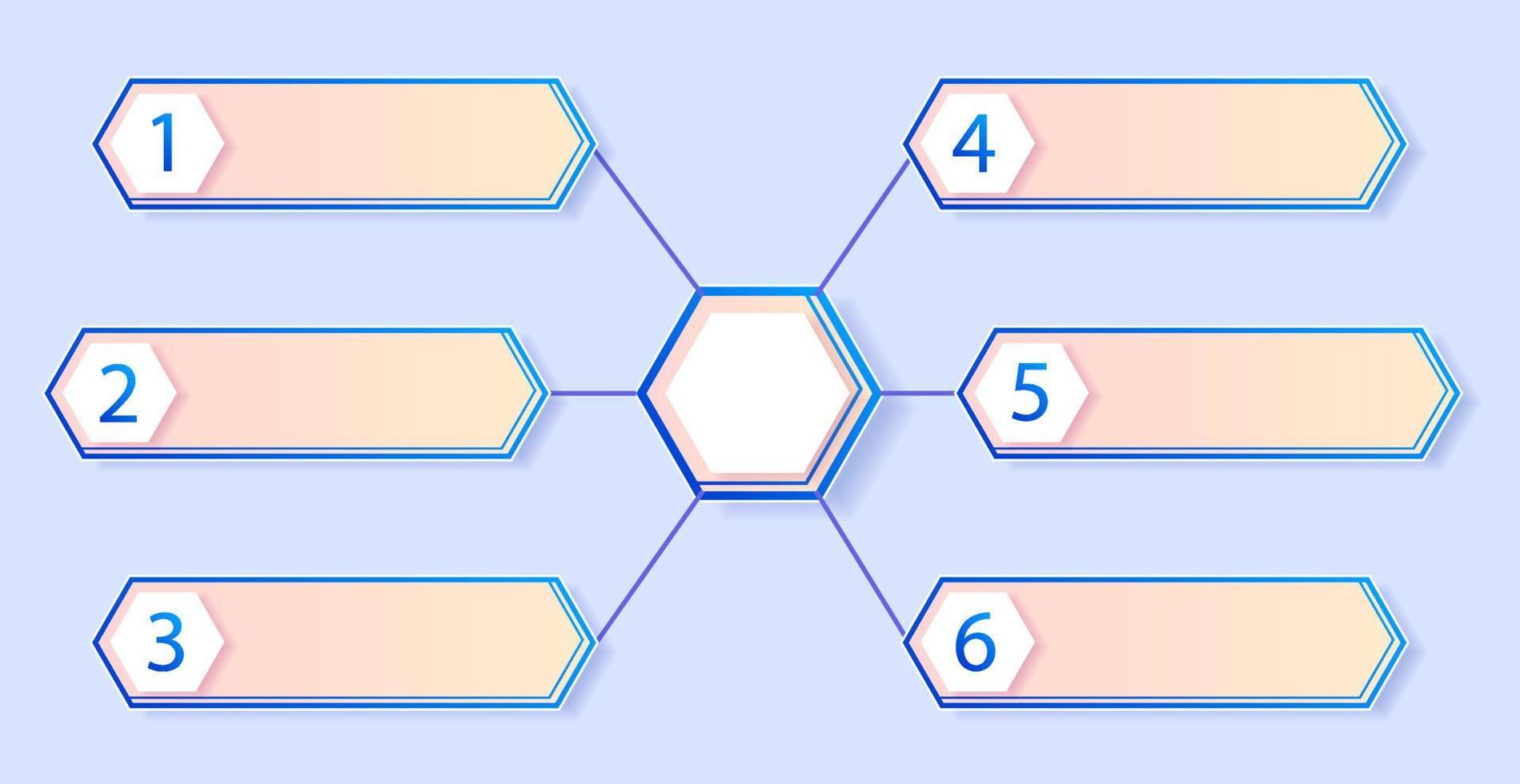 Infographic vector chart. Hexagonal infographics with steps and milestones. Infographic illustration with options.