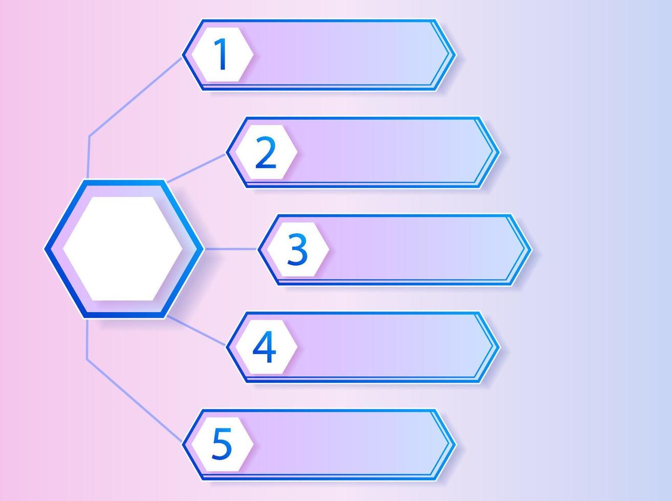 gráfico vectorial infográfico. infografías hexagonales con pasos e hitos. ilustración infográfica con opciones. vector