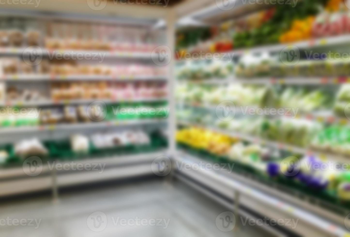 Shelf with fruits in supermarket photo