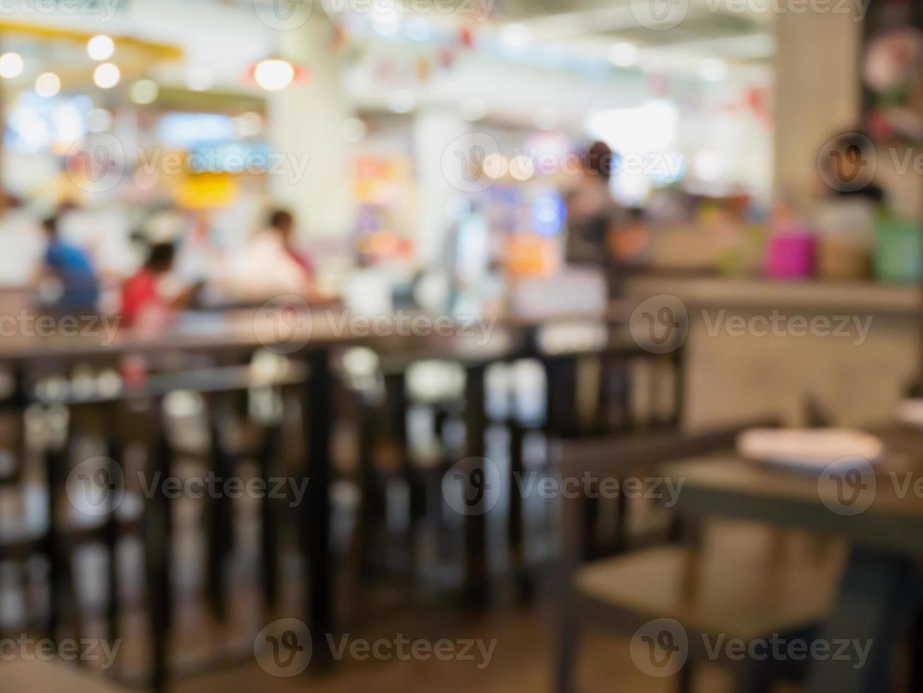 cafetería borrosa, cafetería restaurante con fondo de luz bokeh abstracto foto