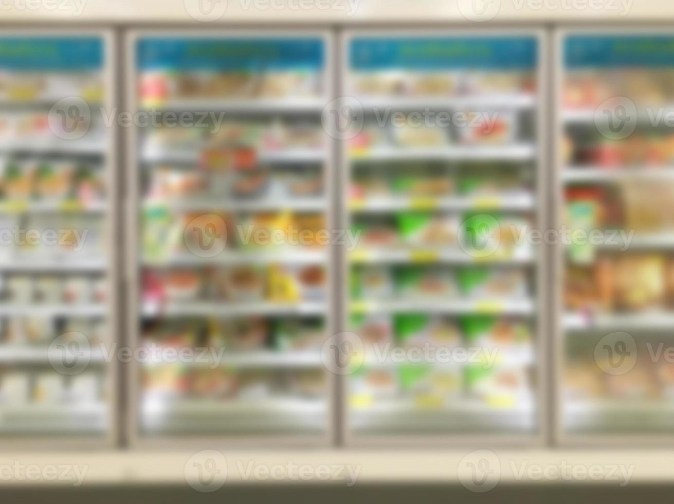 Commercial refrigerators in a large supermarket photo