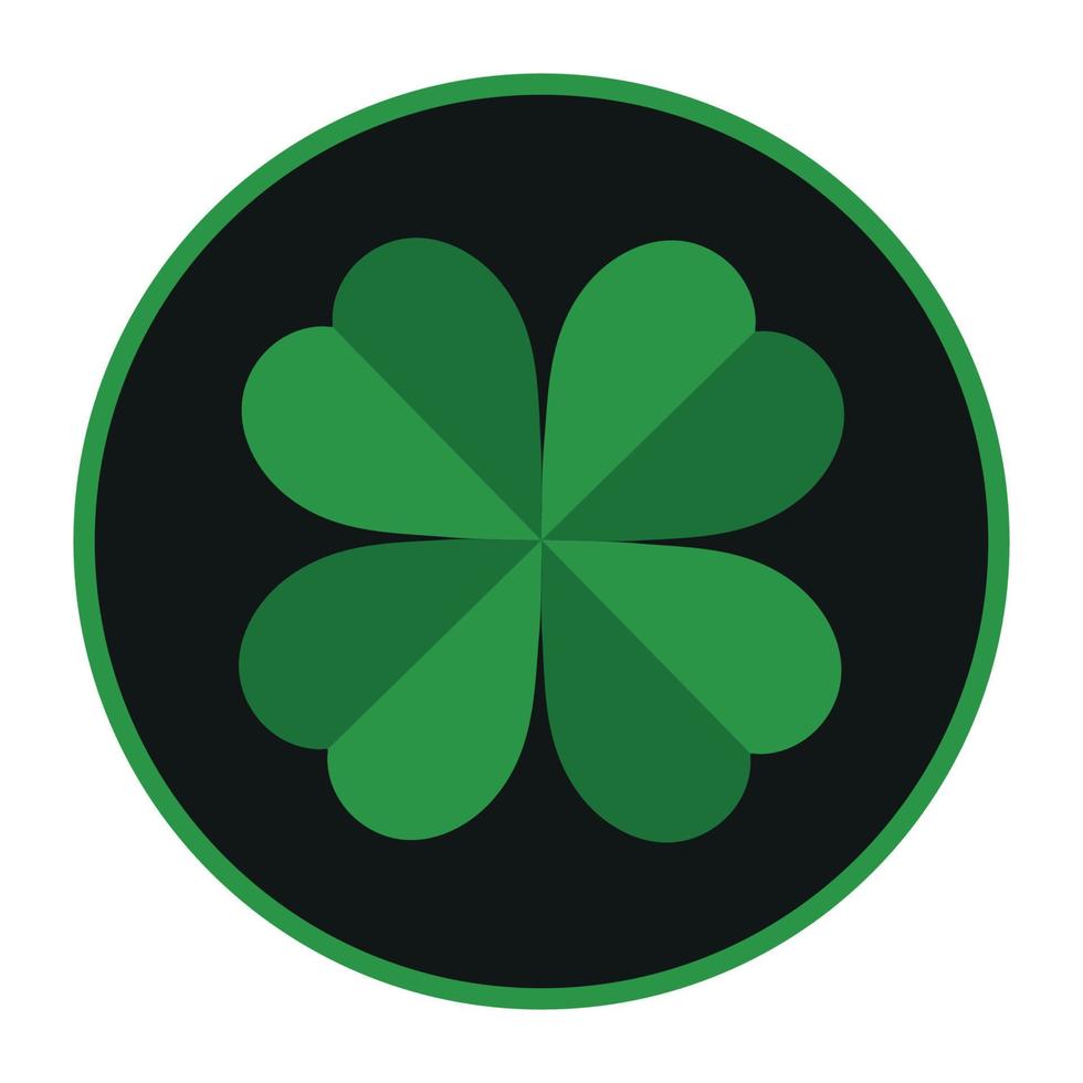 Emblem green leaf clover in a black circle vector
