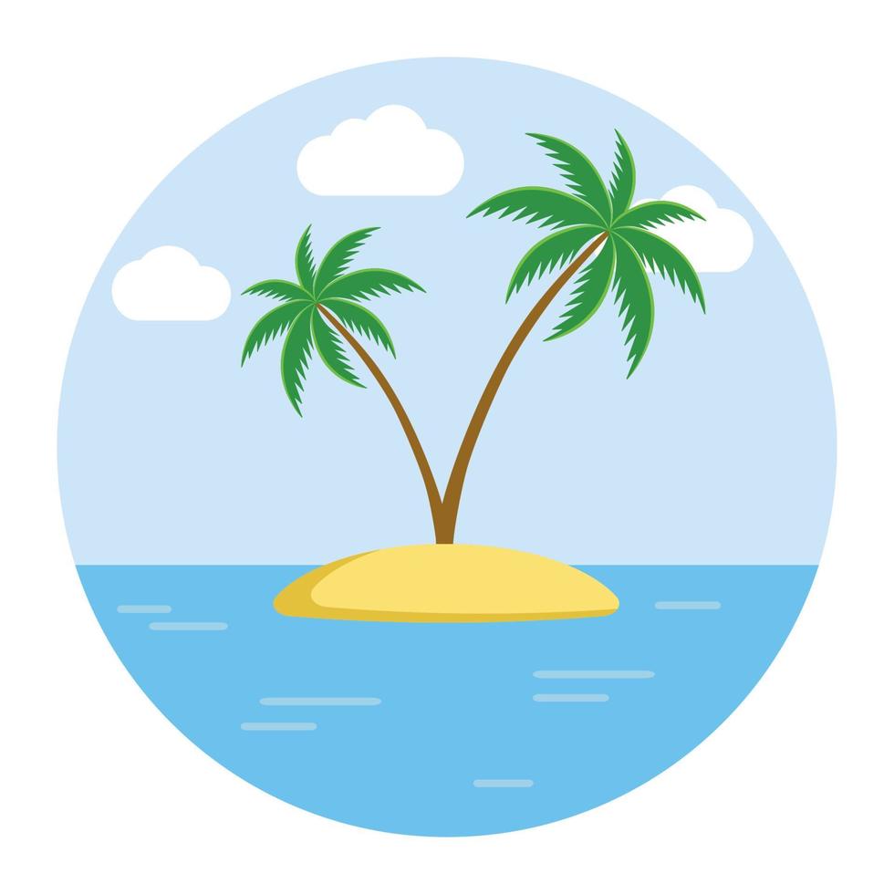 isla tropical en el océano vector