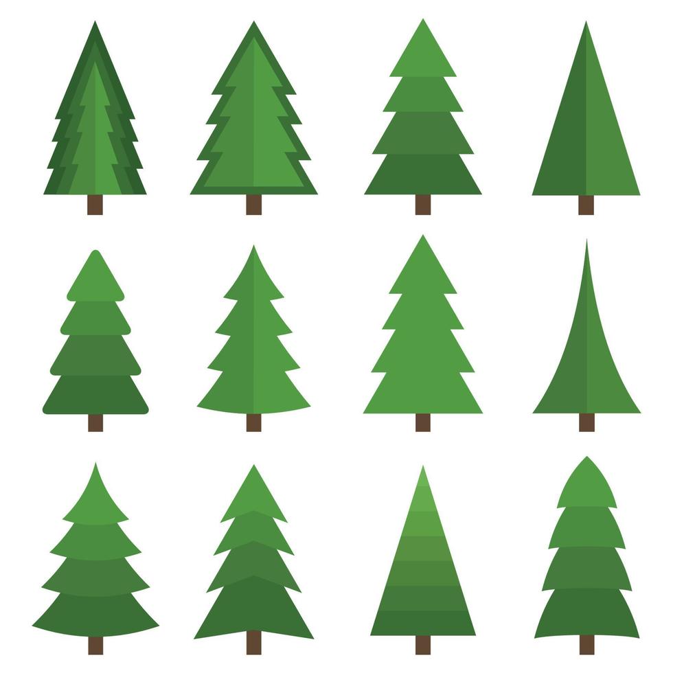 conjunto de diferentes árboles de navidad vector