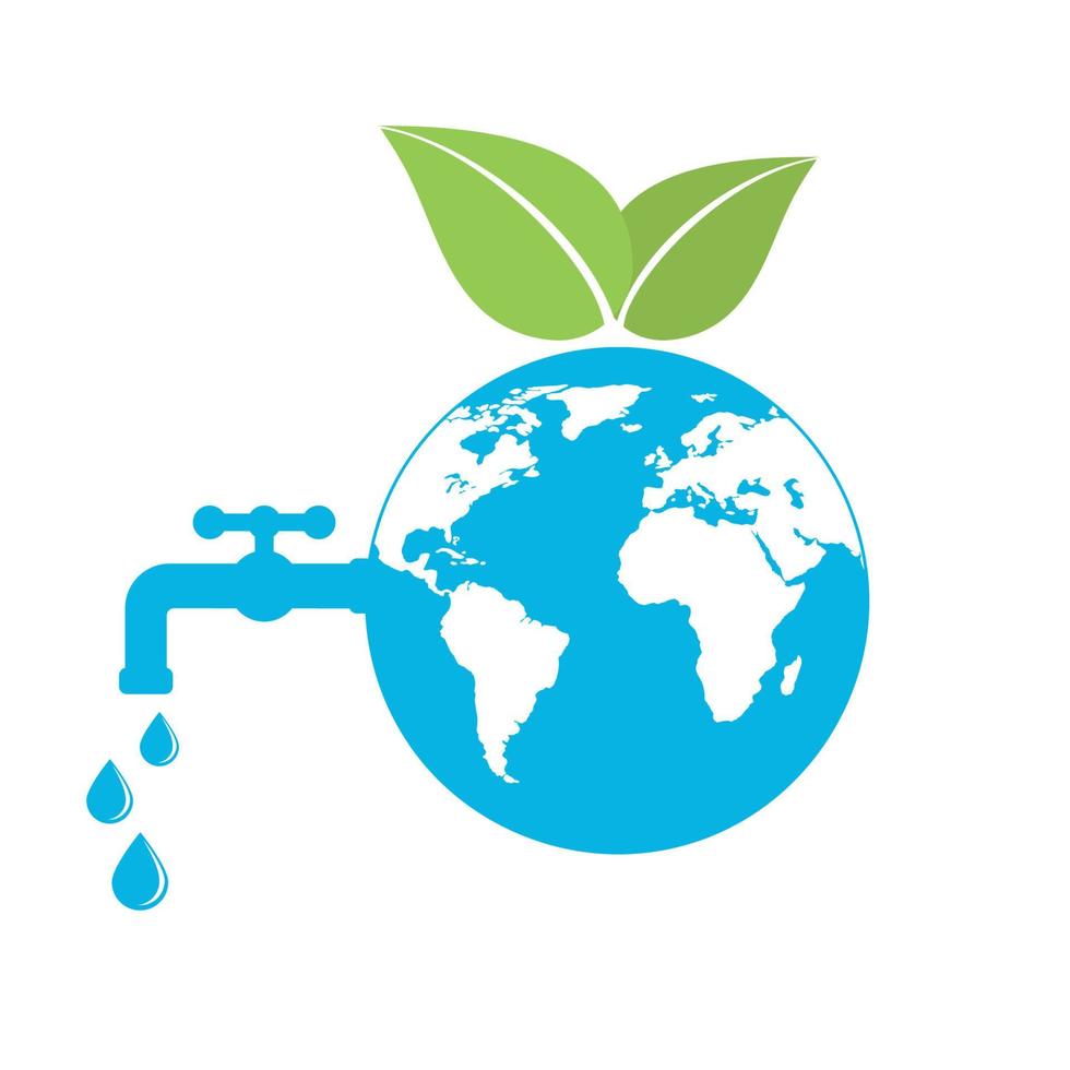 illustration of ecology concept and save water resources vector