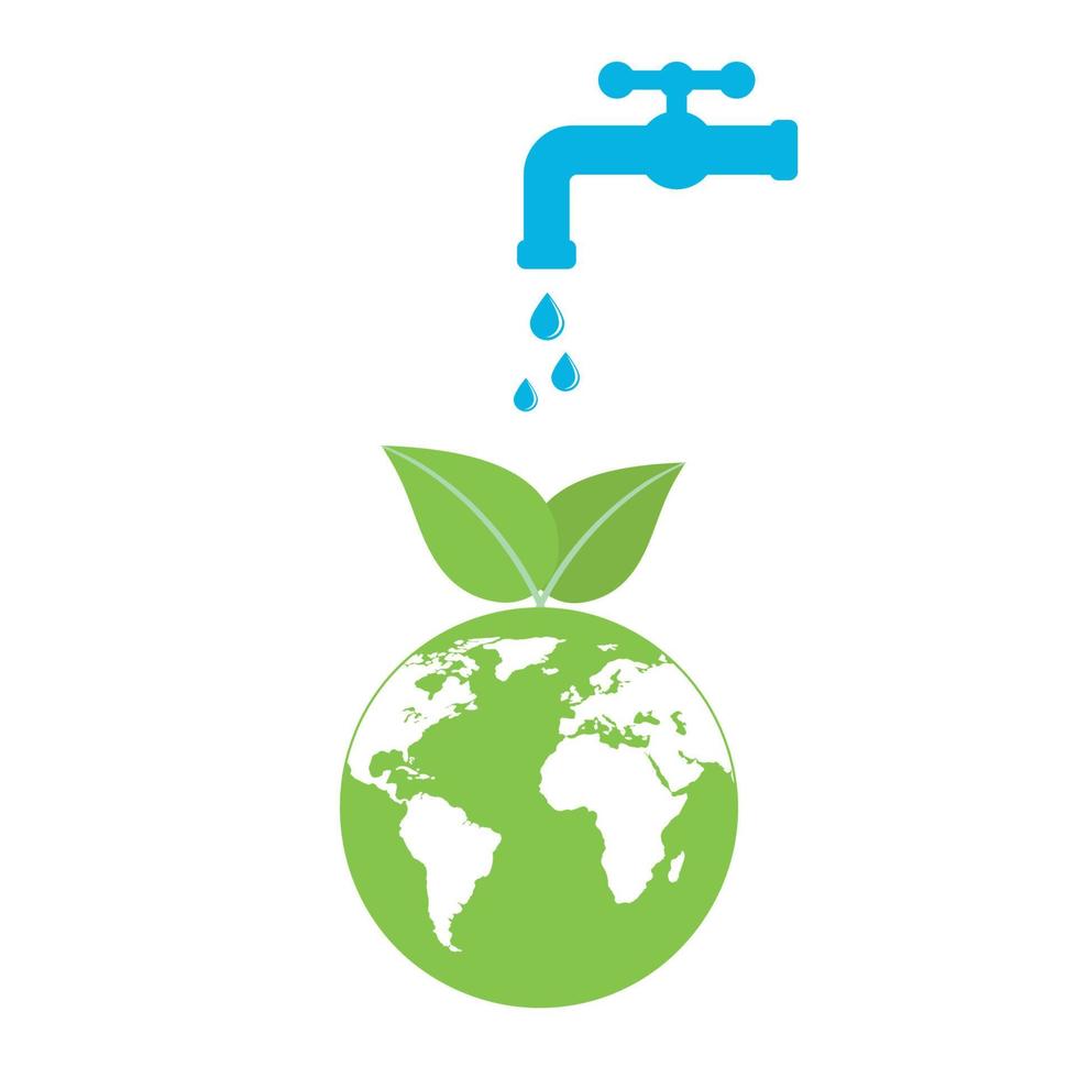 illustration of ecology concept and save water resources vector