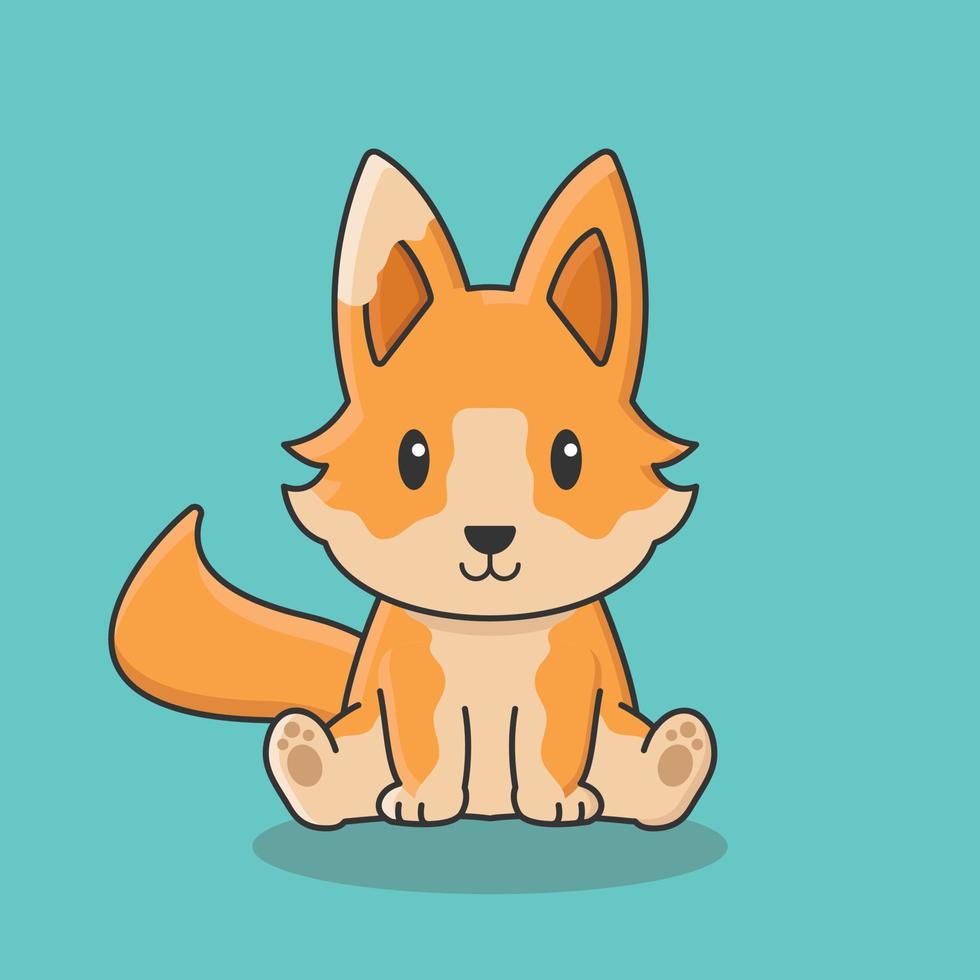 wolf background cartoon fox wild pet foxy animal vector character comic flat icon sign set dog icon