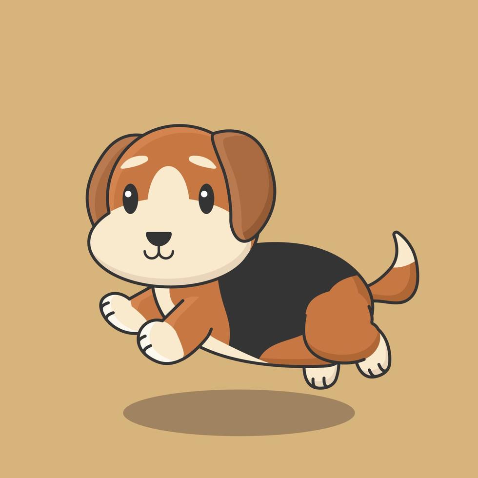 pug dibujos animados beagle plano dibujo mascota bulldog vector perro raza cómic cachorro corgi fornido fondo arte