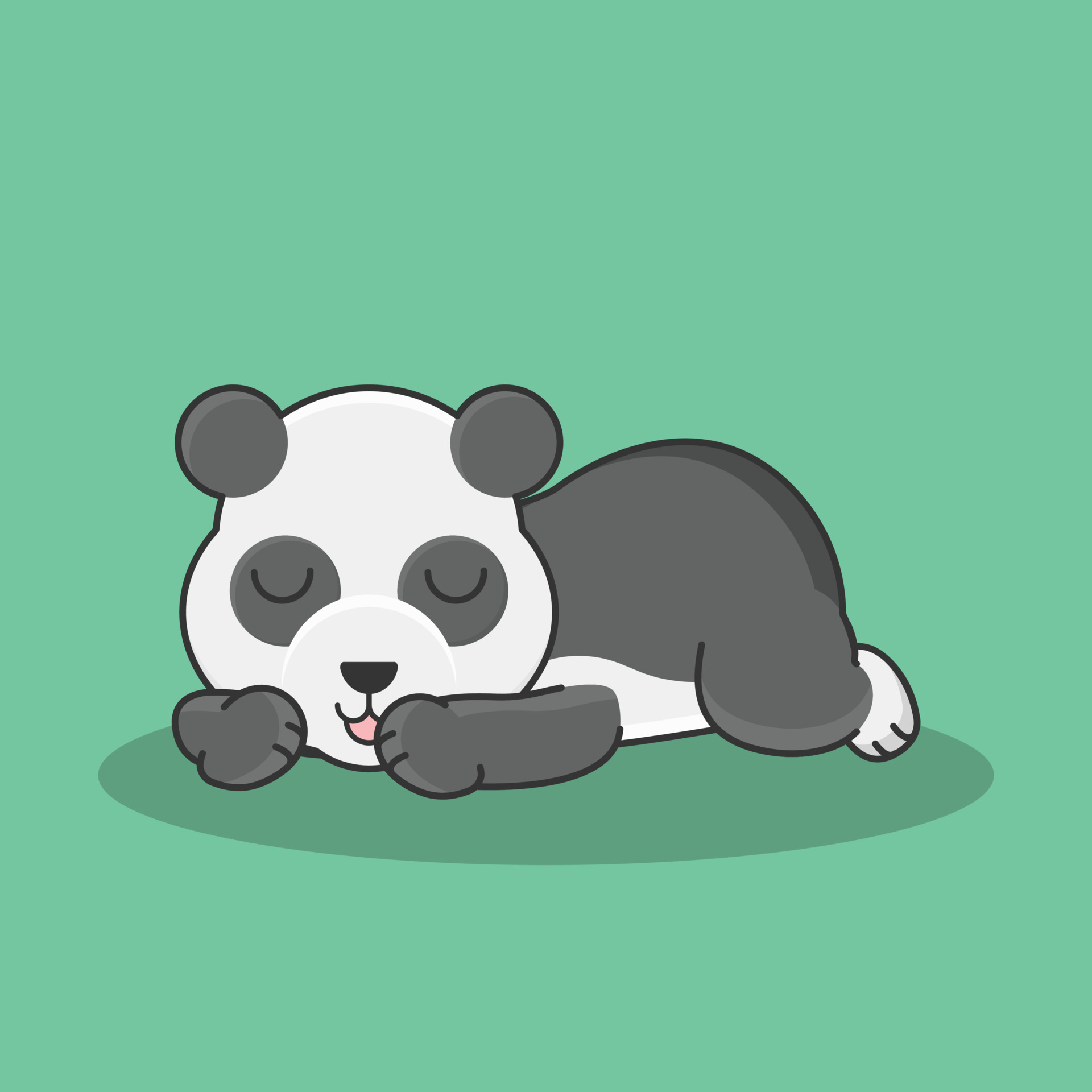 Stylized giant panda full body drawing simple Vector Image-saigonsouth.com.vn