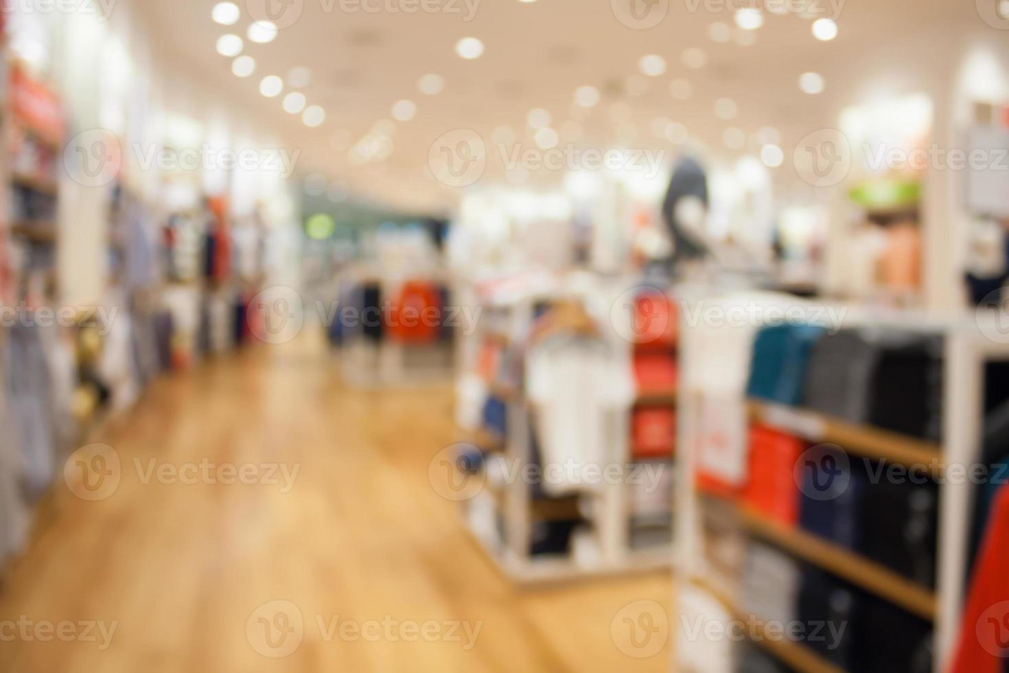 clothing store interior blurred background photo