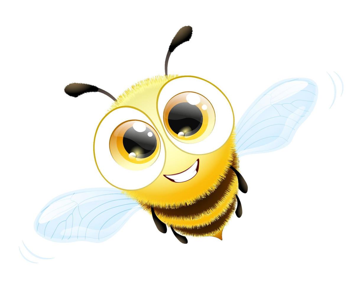 Bee cute fluffy vector