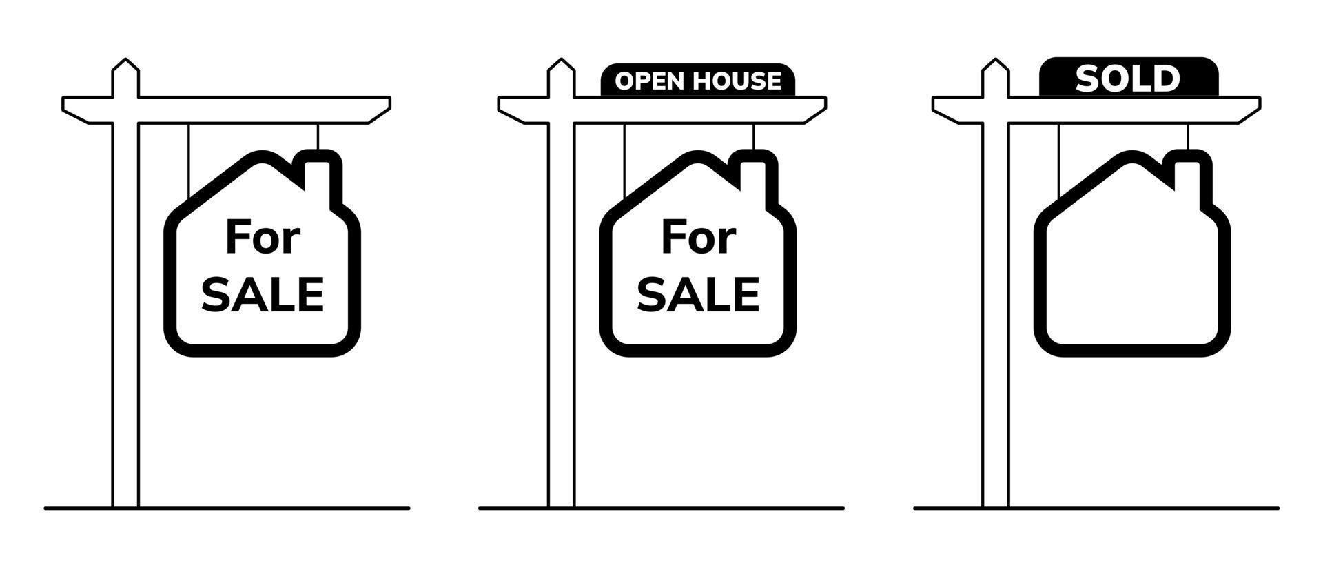 For sale real estate sign icon. Vector illustration