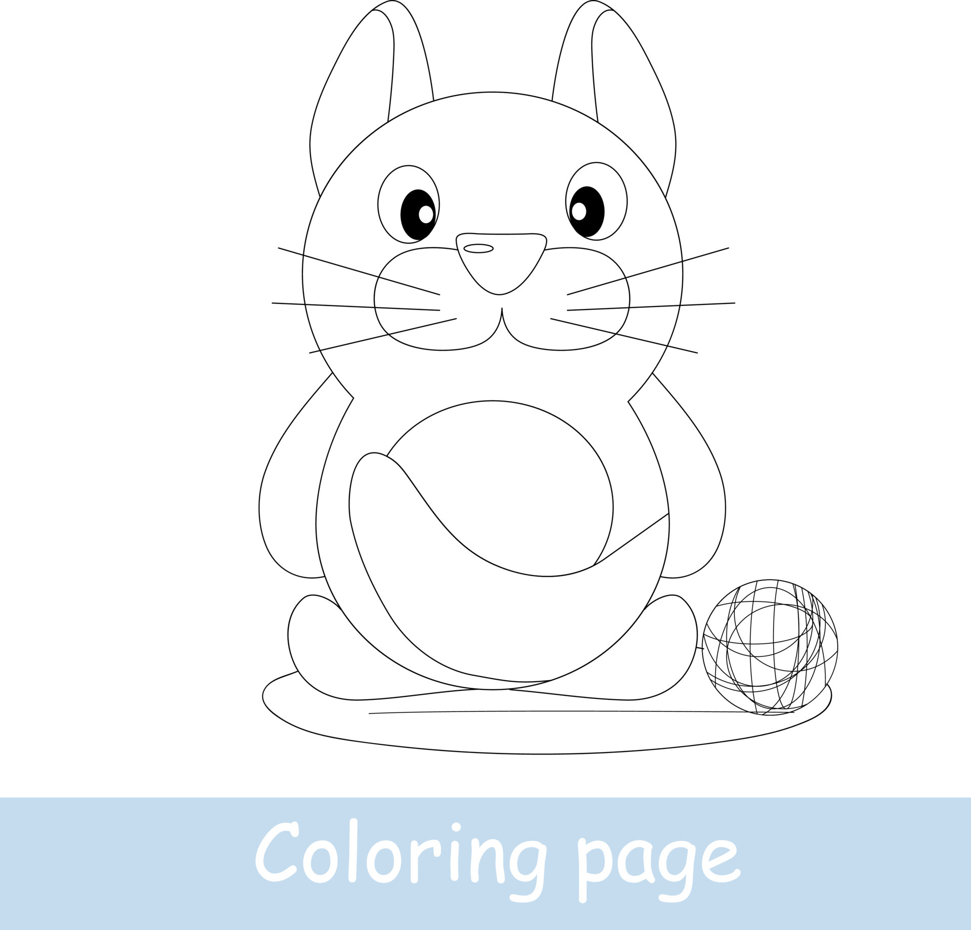 Cute cartoon cat coloring page. Learn to draw animals. Vector line art,  hand drawing. Coloring book for kids. 6968386 Vector Art at Vecteezy