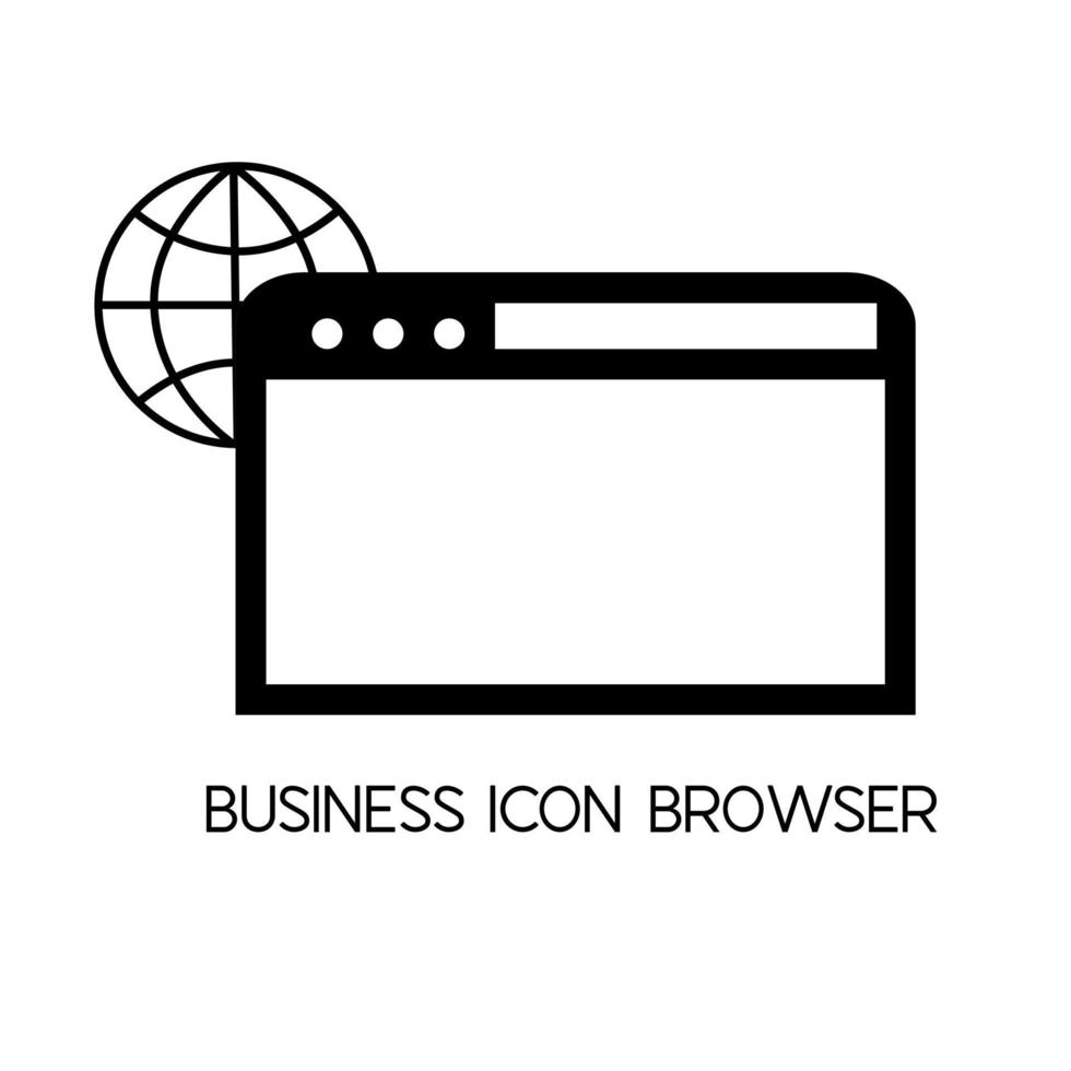 Business icon monitor screen with browser bar. Vector design simple sign for website and mobile app.