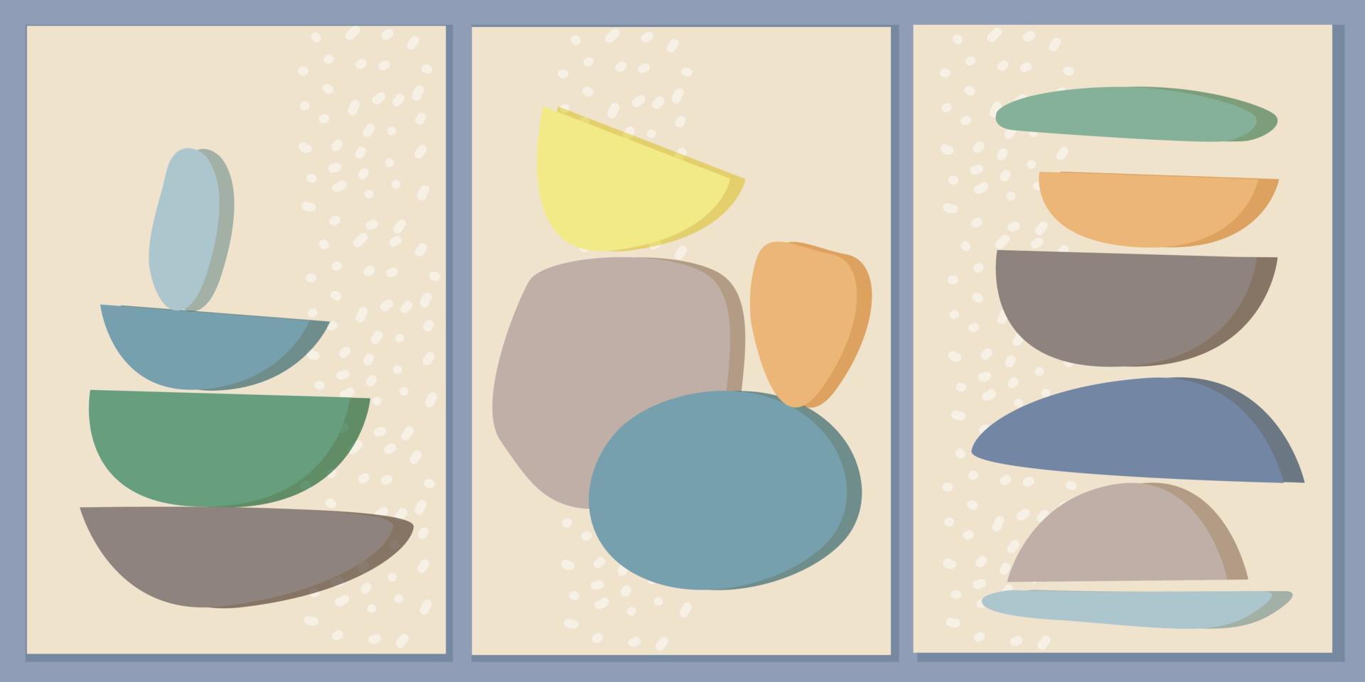 conjunto de plantillas modernas con composición abstracta de formas simples. estilo de collage de tendencia, minimalismo vector