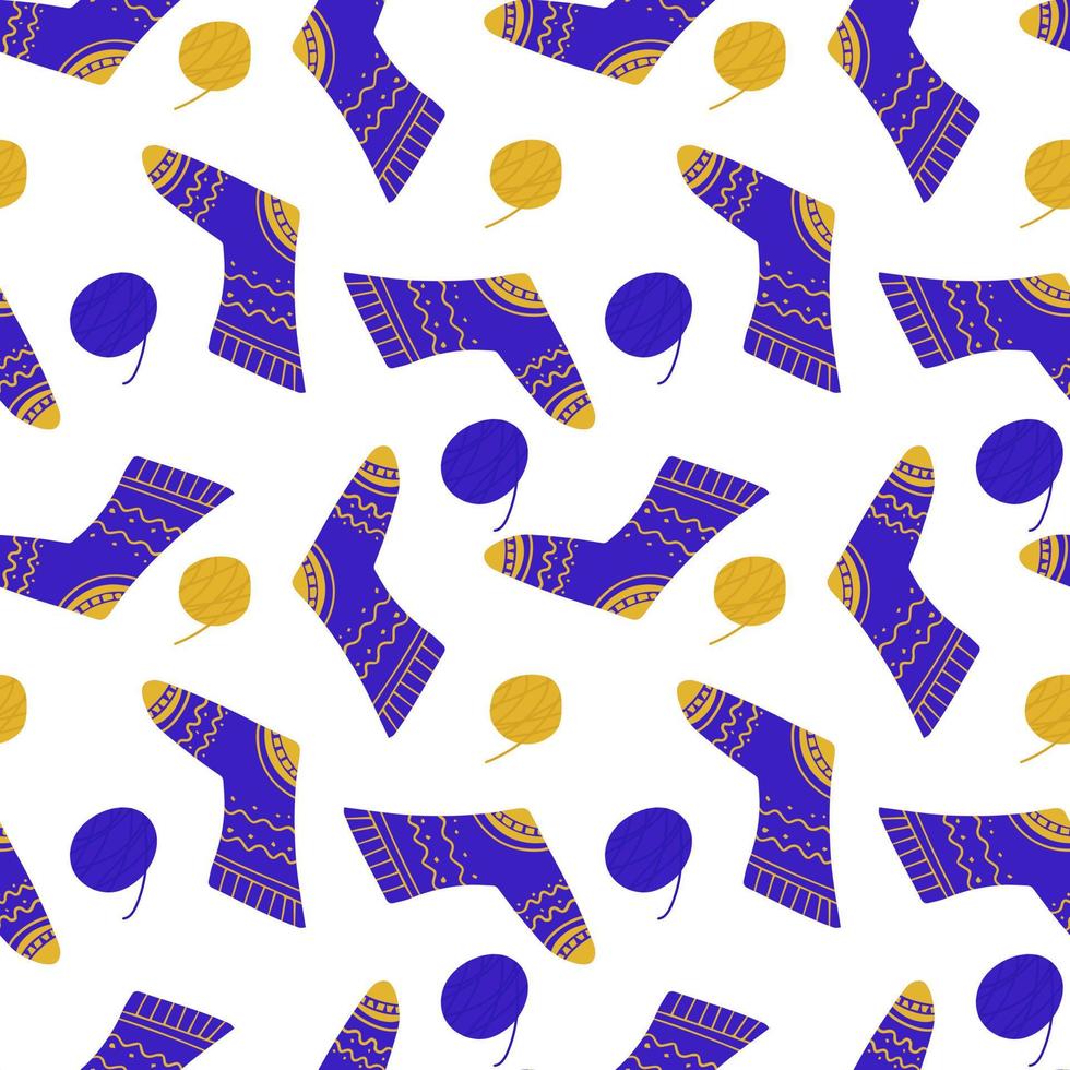 Seamless pattern of cozy knitted socks. 6968612 Vector Art at Vecteezy
