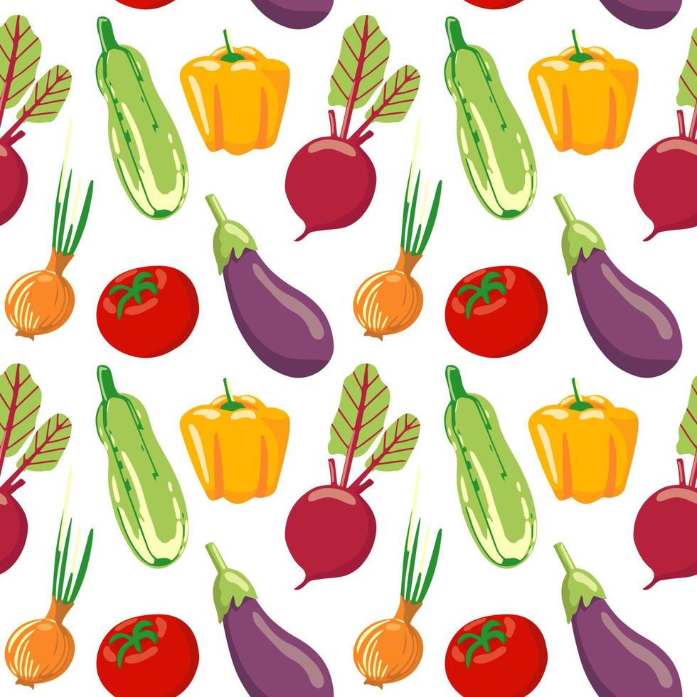 seamless pattern of different vegetables. Vegan healthy food. Harvest organic healthy food vector