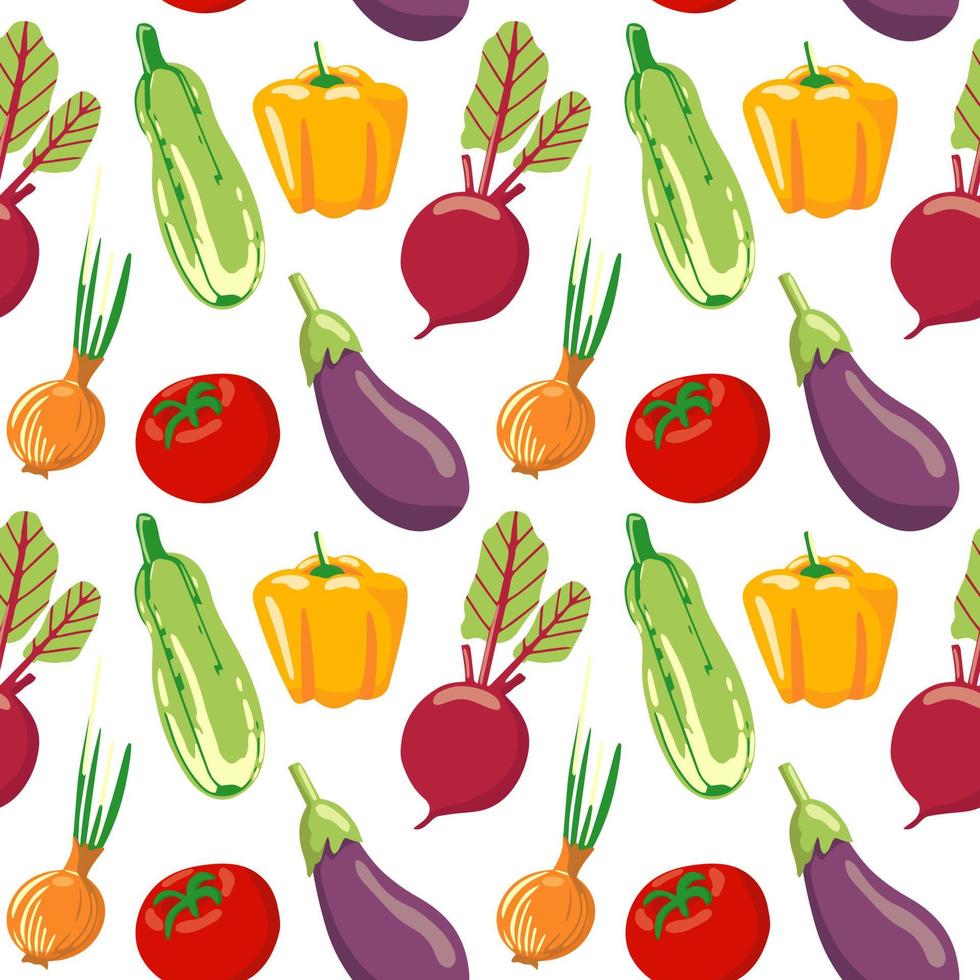 seamless pattern of different vegetables. Vegan healthy food. Harvest organic healthy food vector