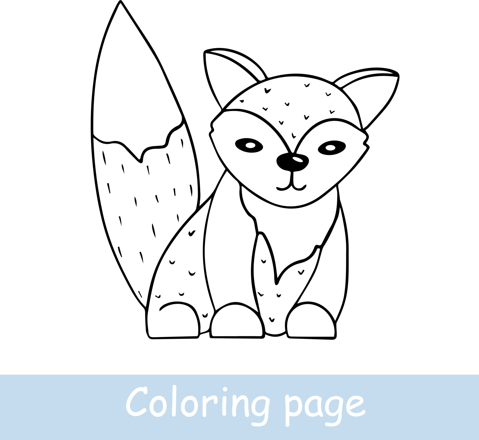 Cute cartoon fox coloring page. Learn to draw animals. Vector line art,  hand drawing. Coloring book for children 6968647 Vector Art at Vecteezy