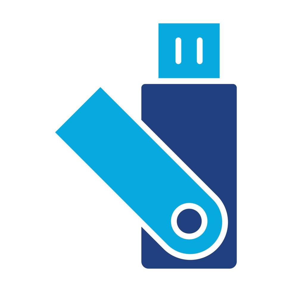 USB Stick Glyph Two Color Icon vector