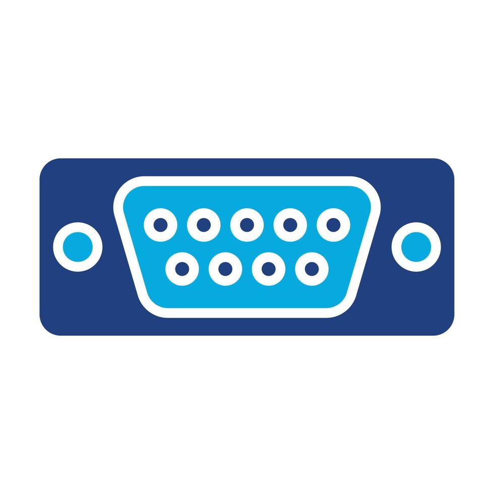 Vga Port Glyph Two Color Icon vector