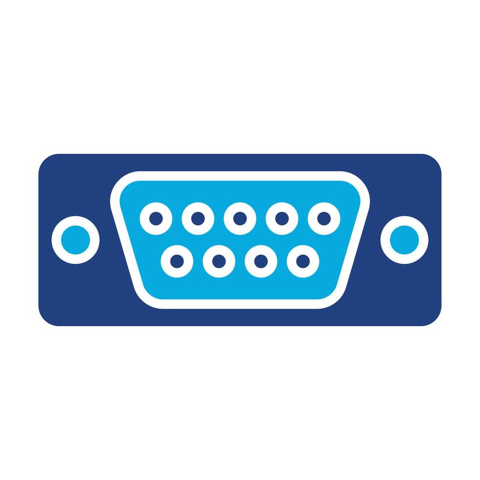 Vga Port Glyph Two Color Icon vector