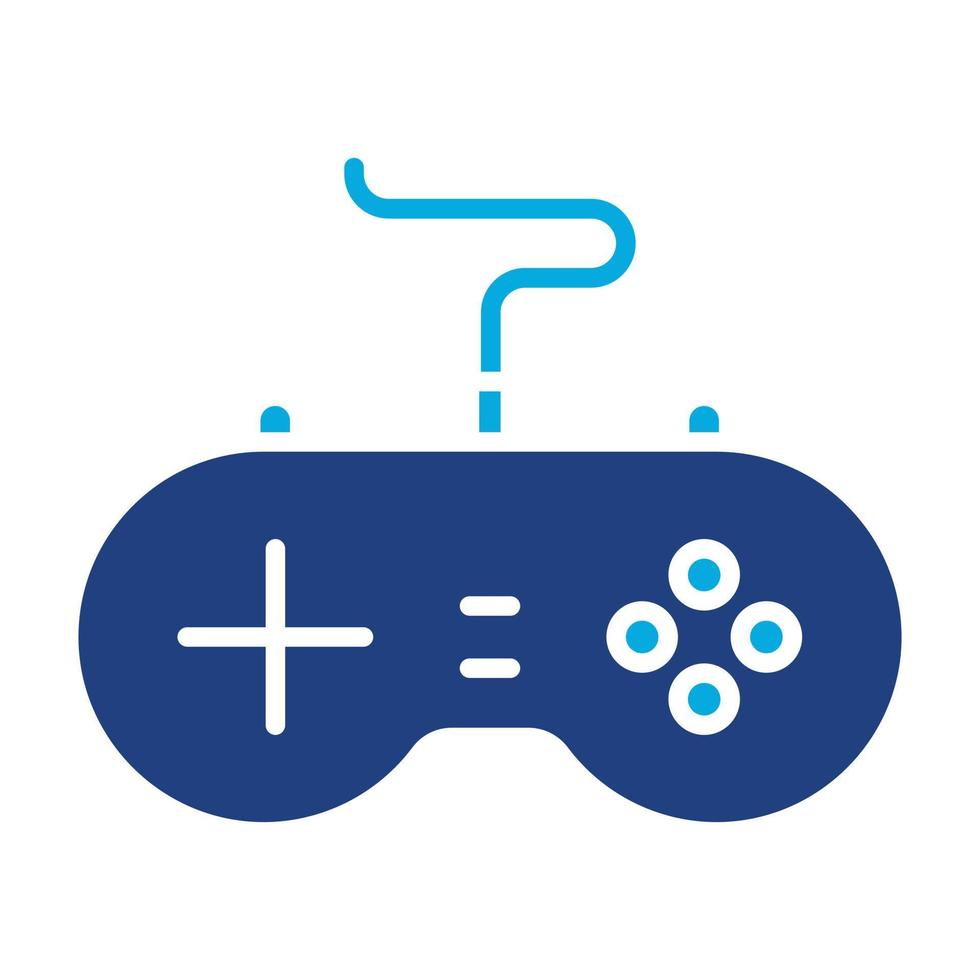 gamepad glifo icono de dos colores vector