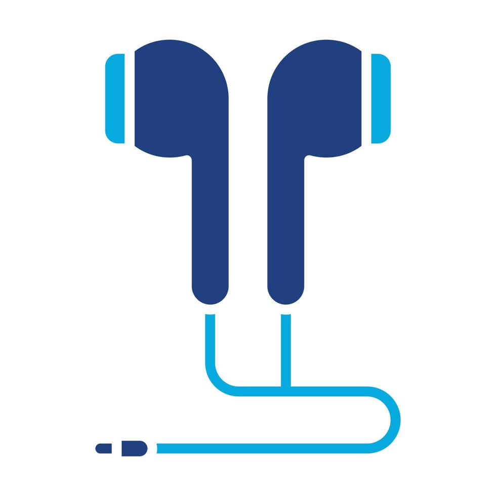 Earphones Glyph Two Color Icon vector