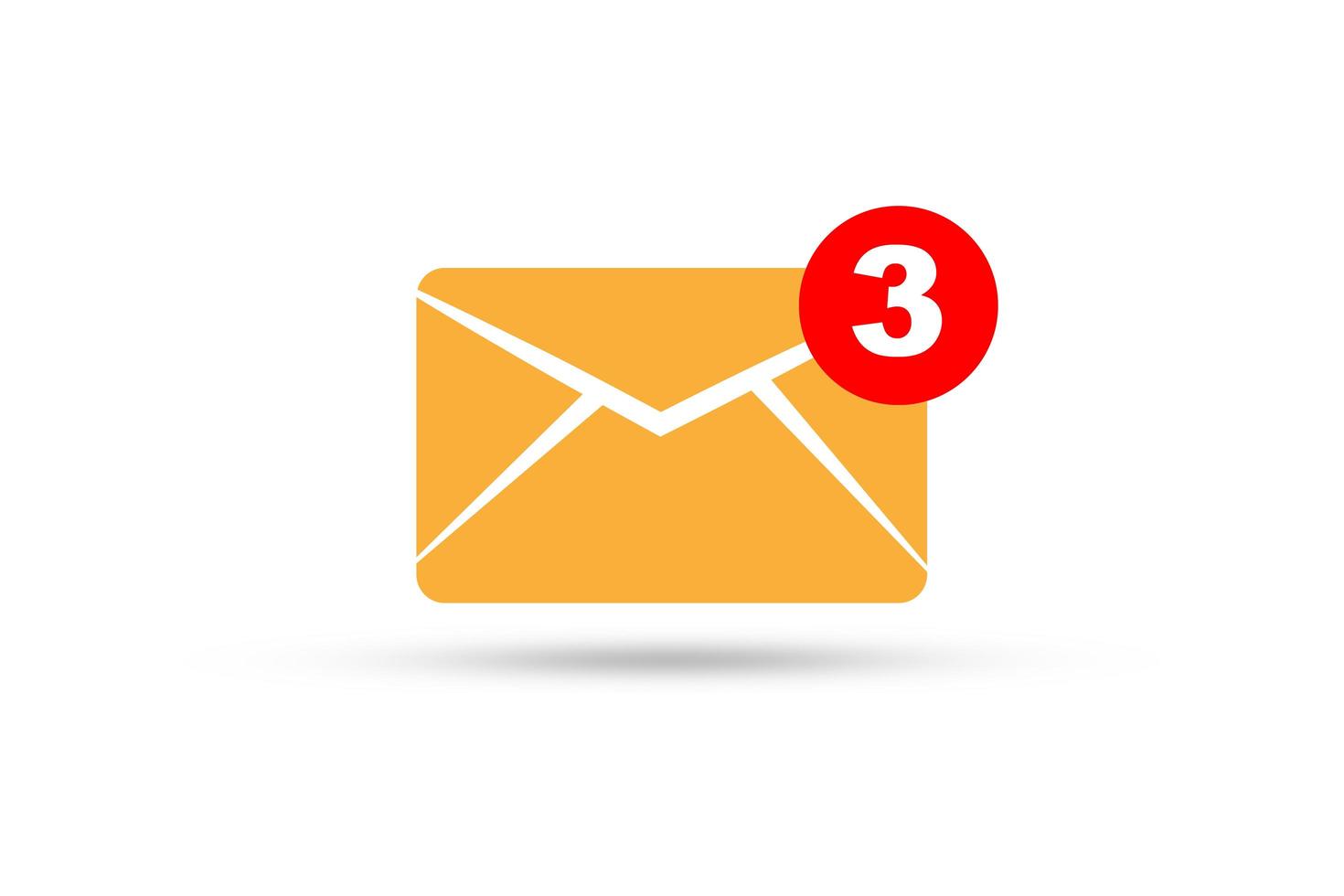 Isolated of yellow newsletters and notification for business e-mail on white background for business communication concept. photo