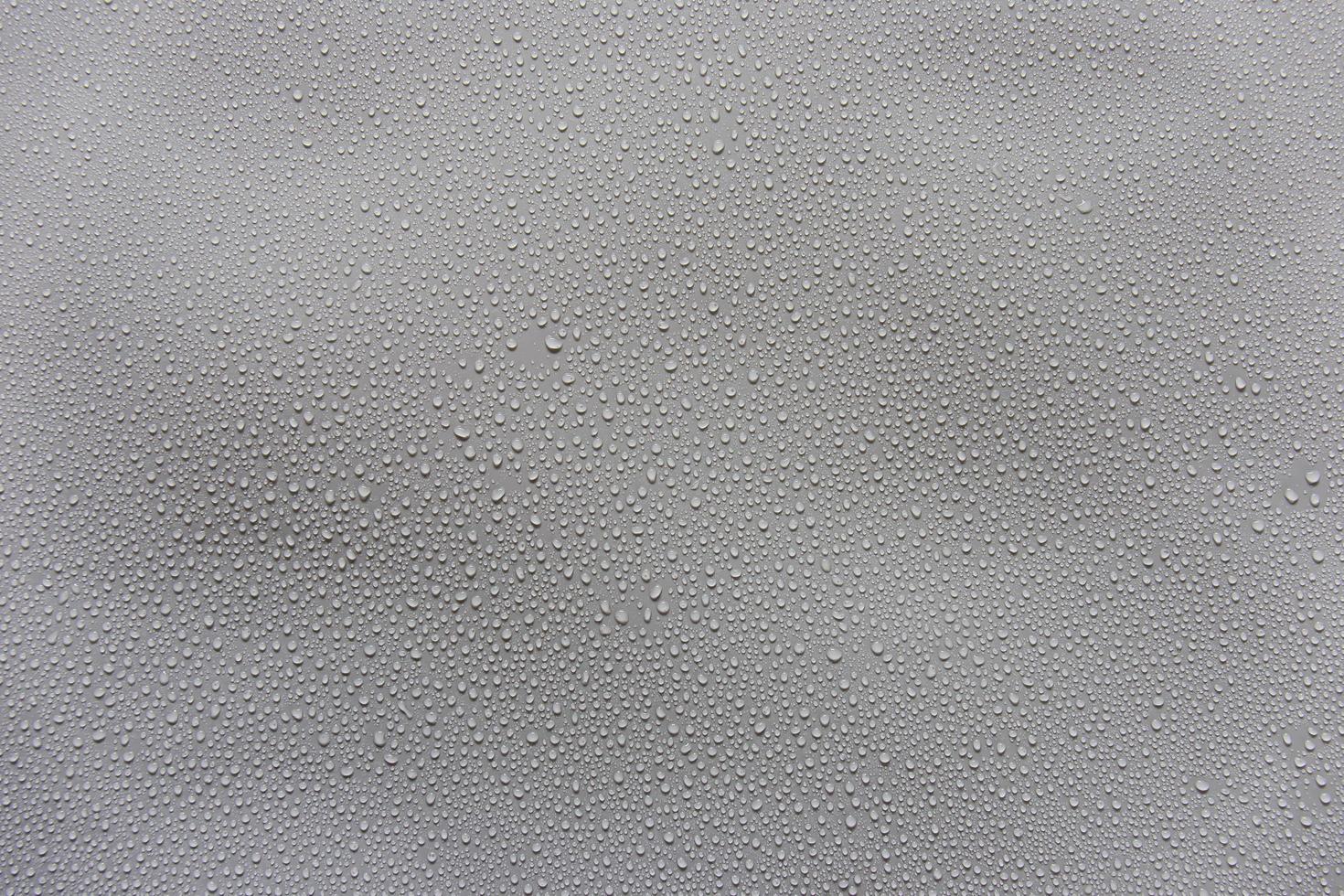 Water droplets on gray background covered with water droplets, bubbles in water. photo