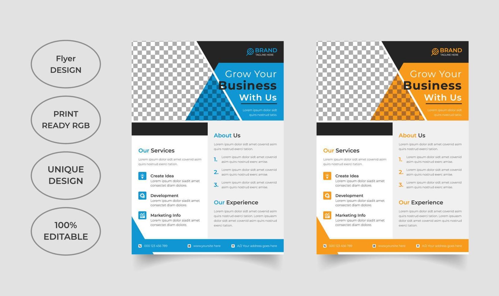 Corporate business flyer design template vector