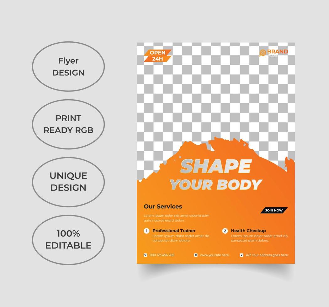 Gym fitness flyer template design vector
