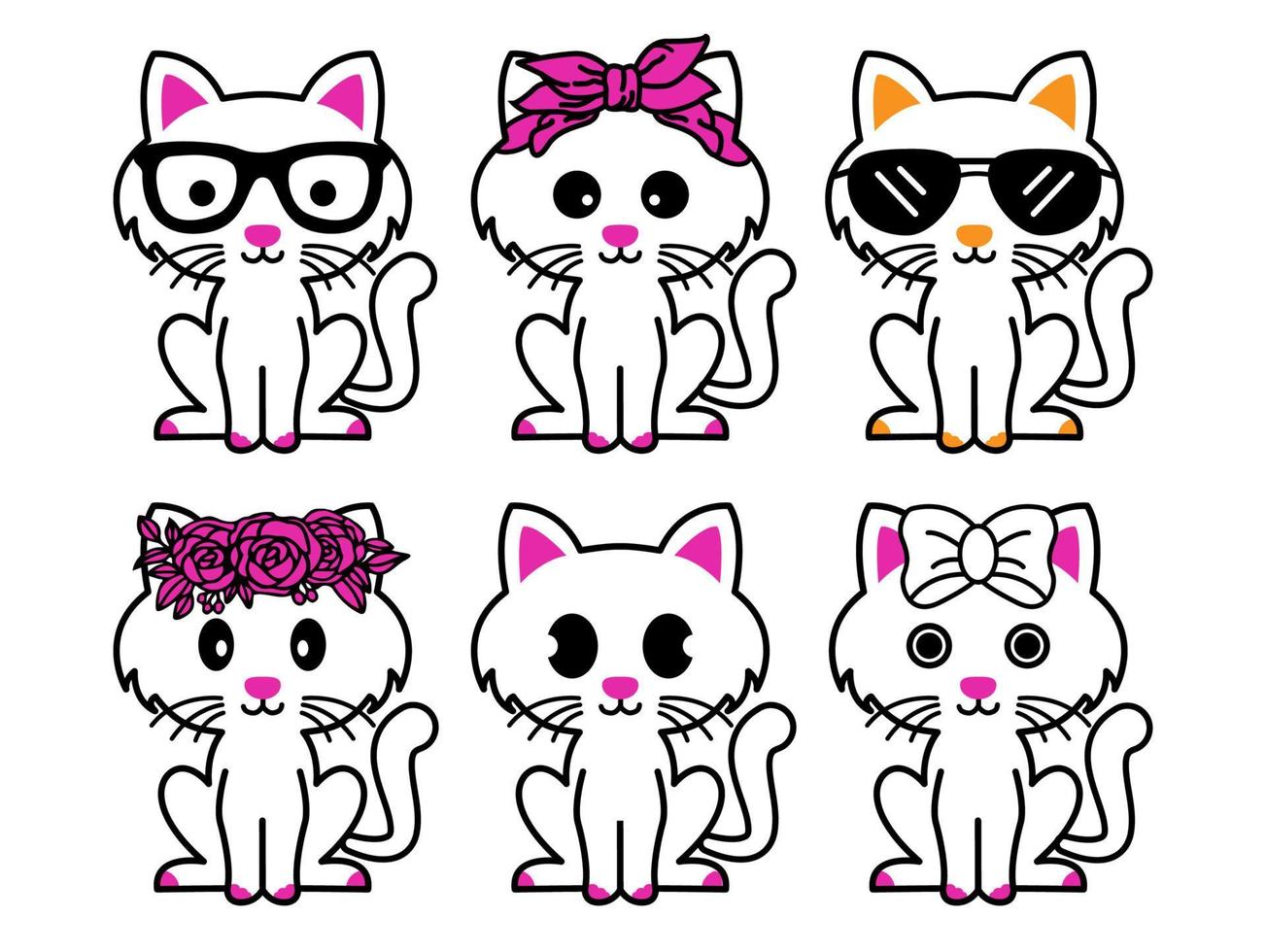 Cute cat  icon. pink cat icon on white background. happy cat icon standing and modern for  illustration. vector
