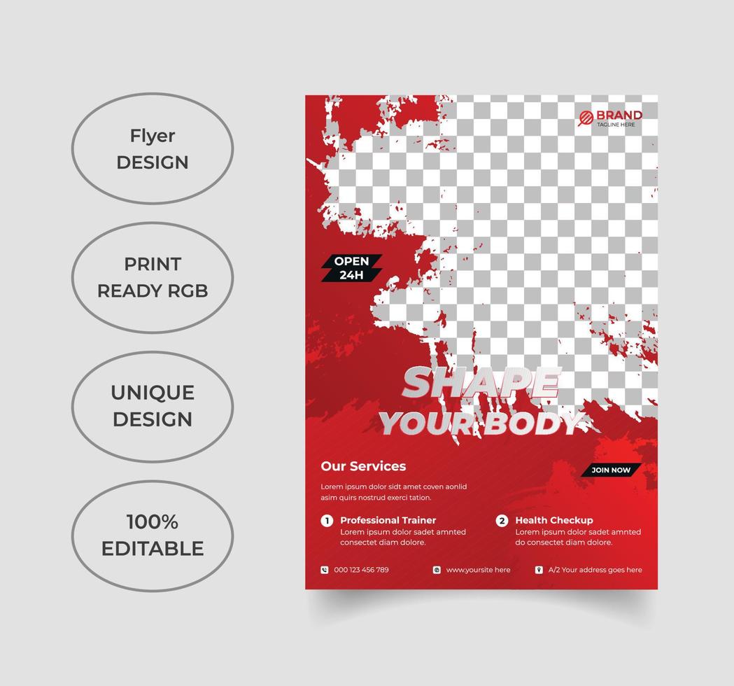 Gym fitness flyer template design vector