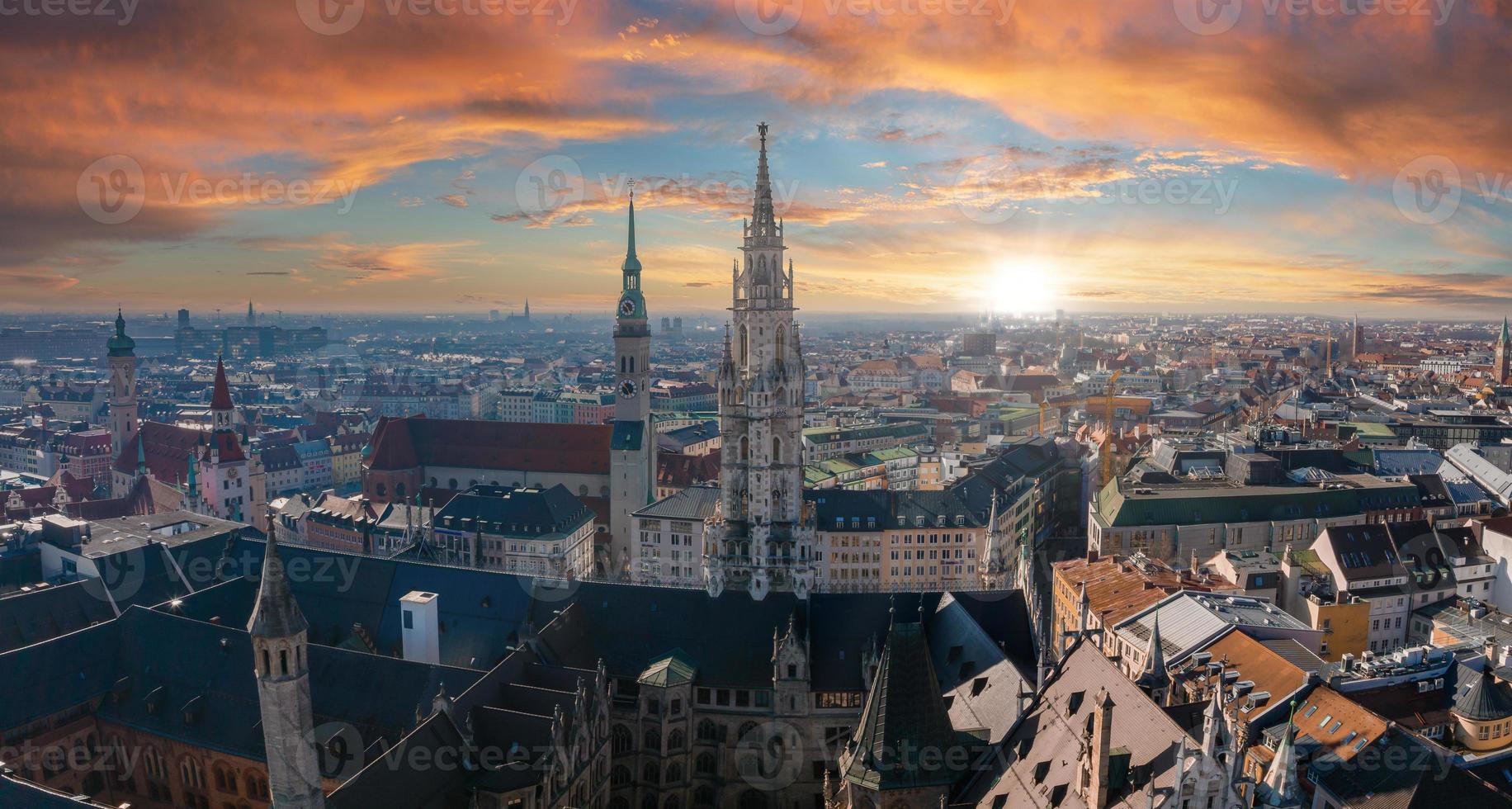 Munich aerial panoramic architecture, Bavaria, Germany. photo