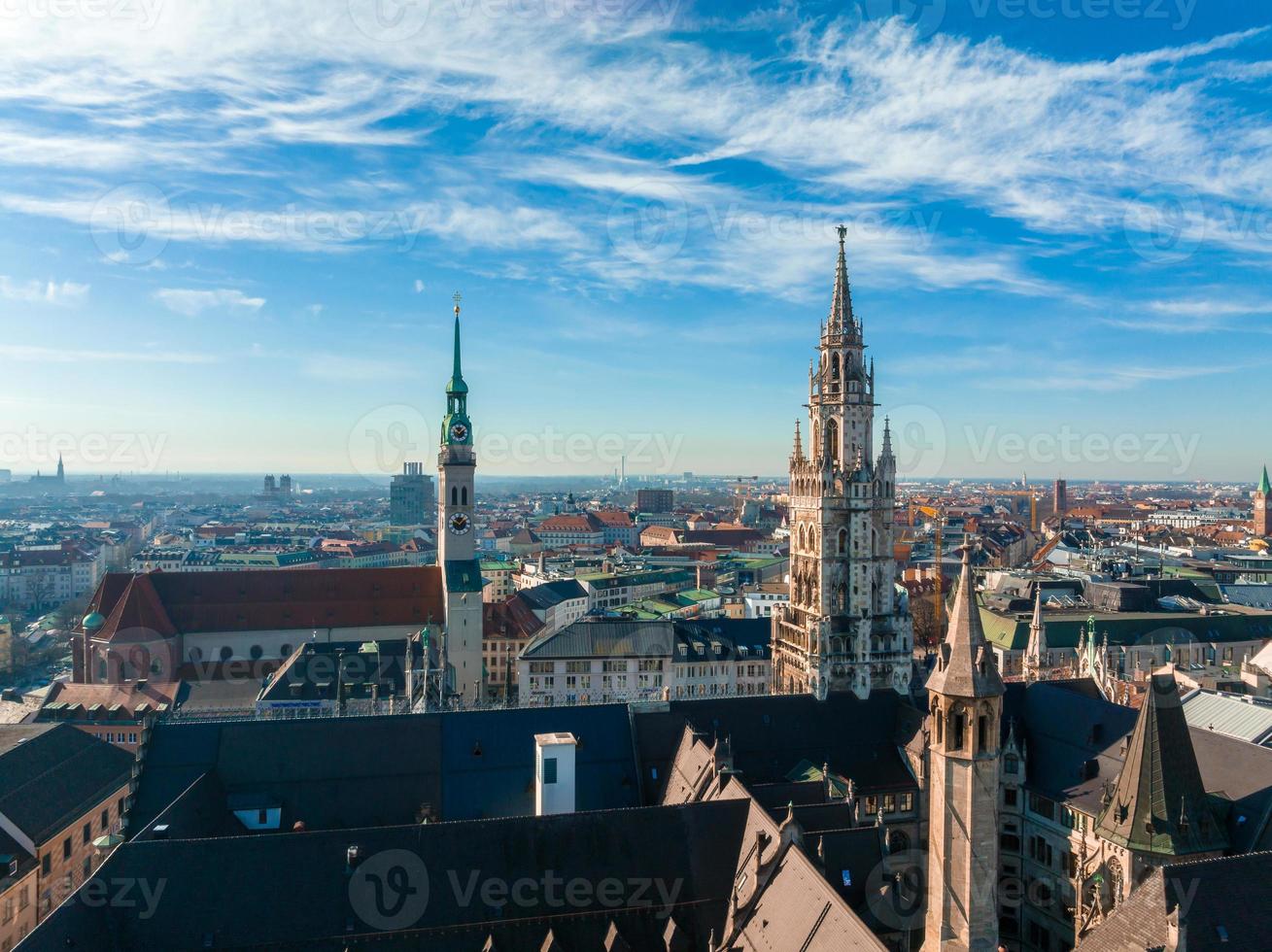Munich aerial panoramic architecture, Bavaria, Germany. photo