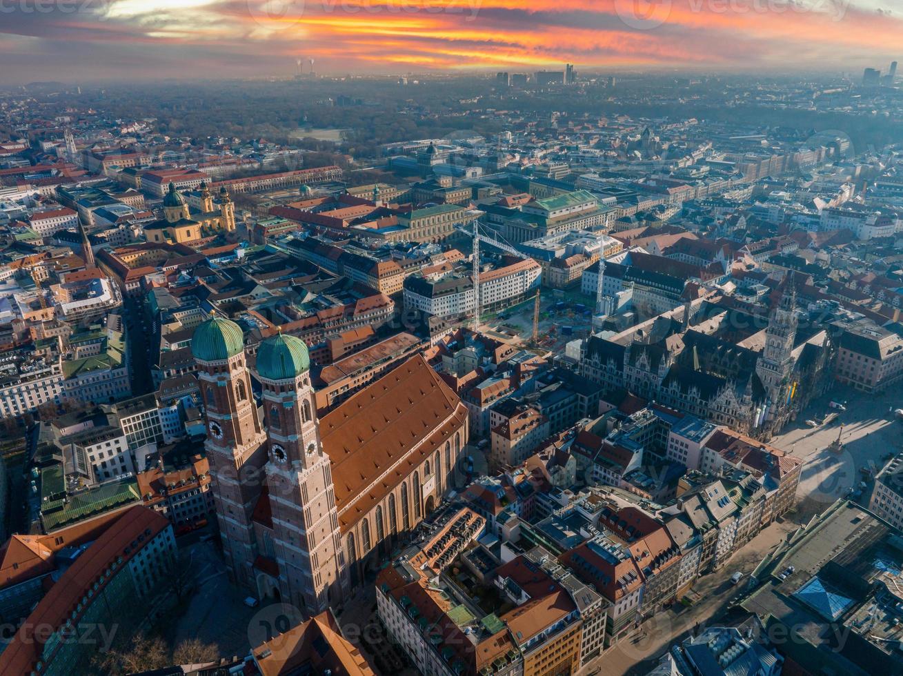 Munich aerial panoramic architecture, Bavaria, Germany. photo