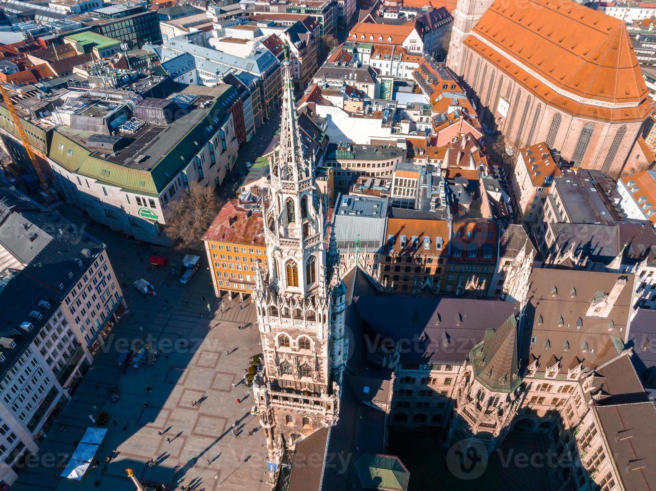 arquitectura panorámica aérea de munich, baviera, alemania. foto