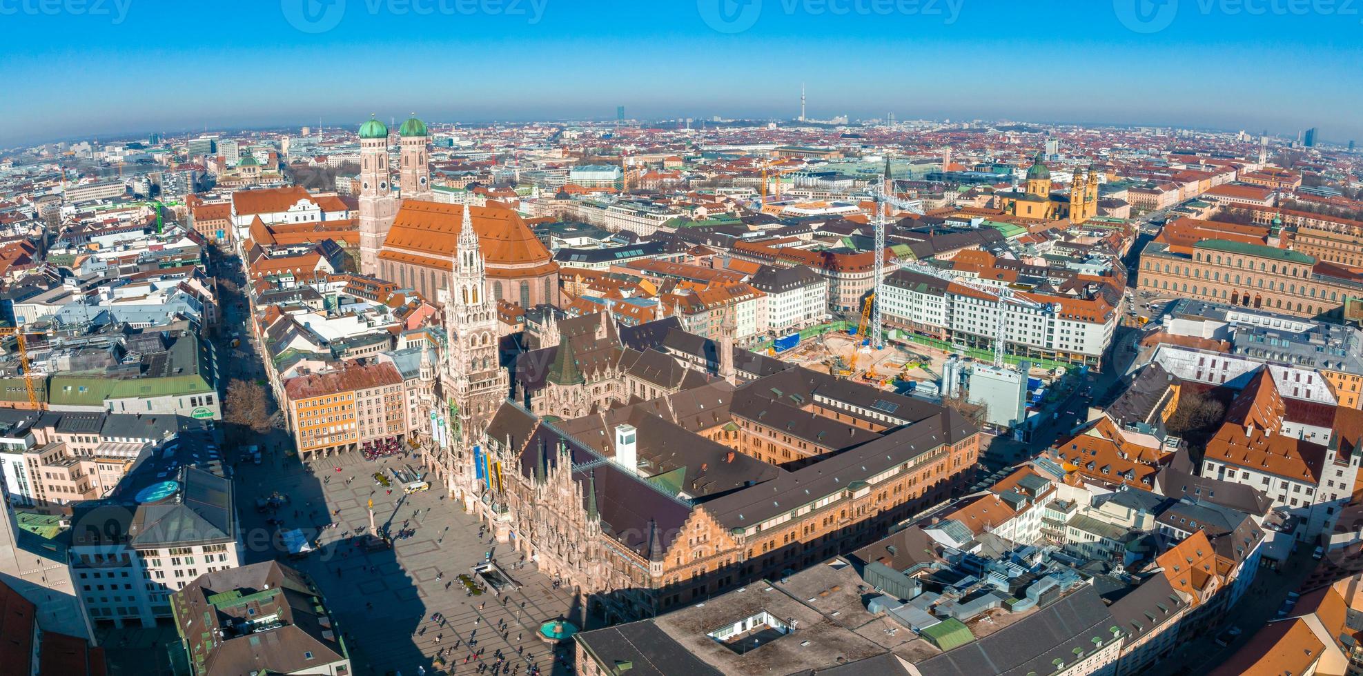 Munich aerial panoramic architecture, Bavaria, Germany. photo