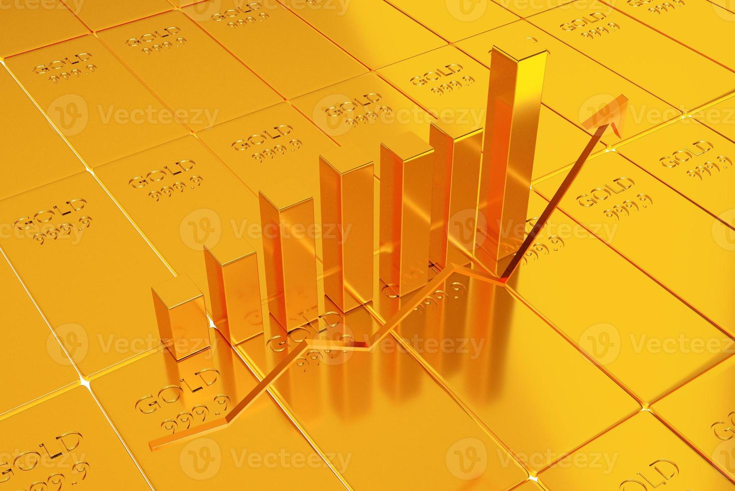 Investing in gold stocks, gold trading concept photo