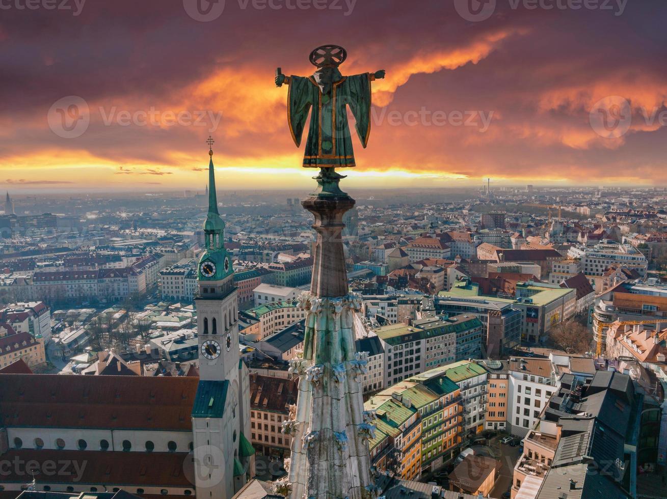 Munich aerial panoramic architecture, Bavaria, Germany. photo