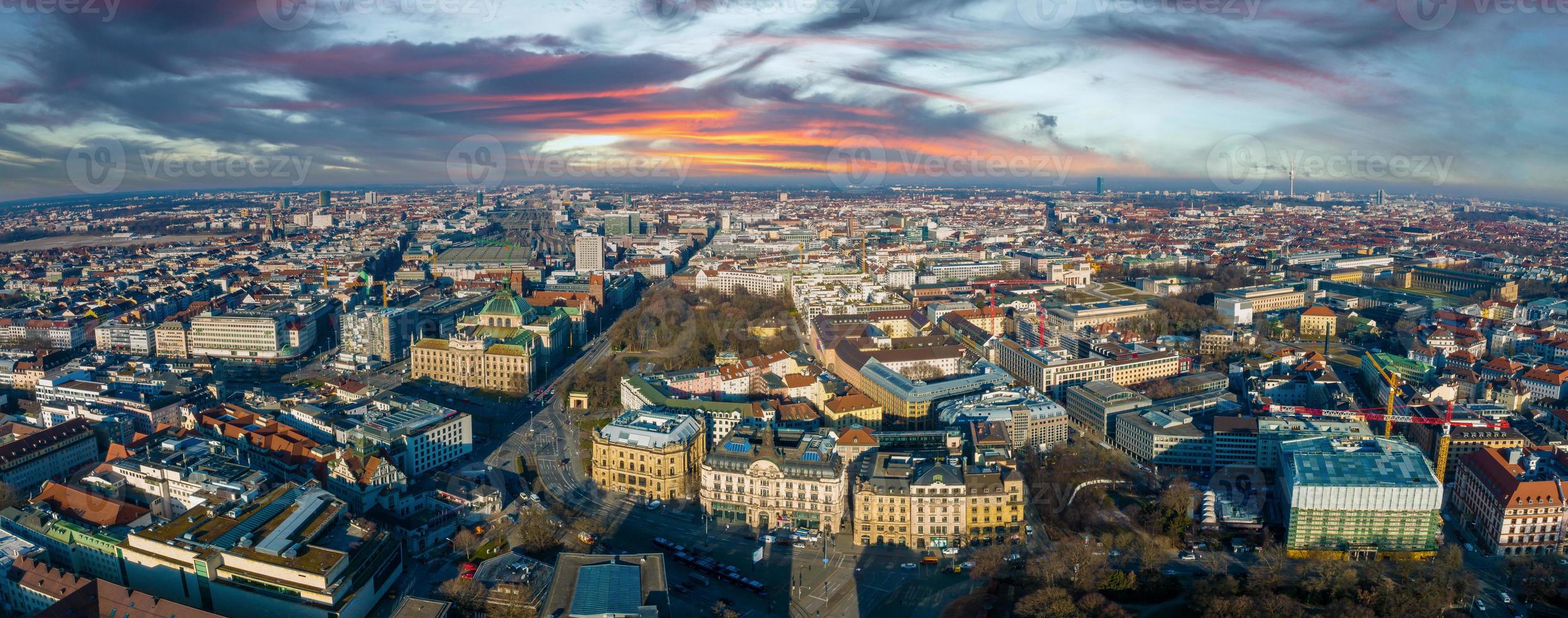 Munich aerial panoramic architecture, Bavaria, Germany. photo