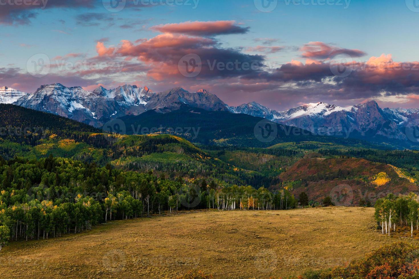 First Light opn a autumn morning in the San Juan Mountains of Colorado photo