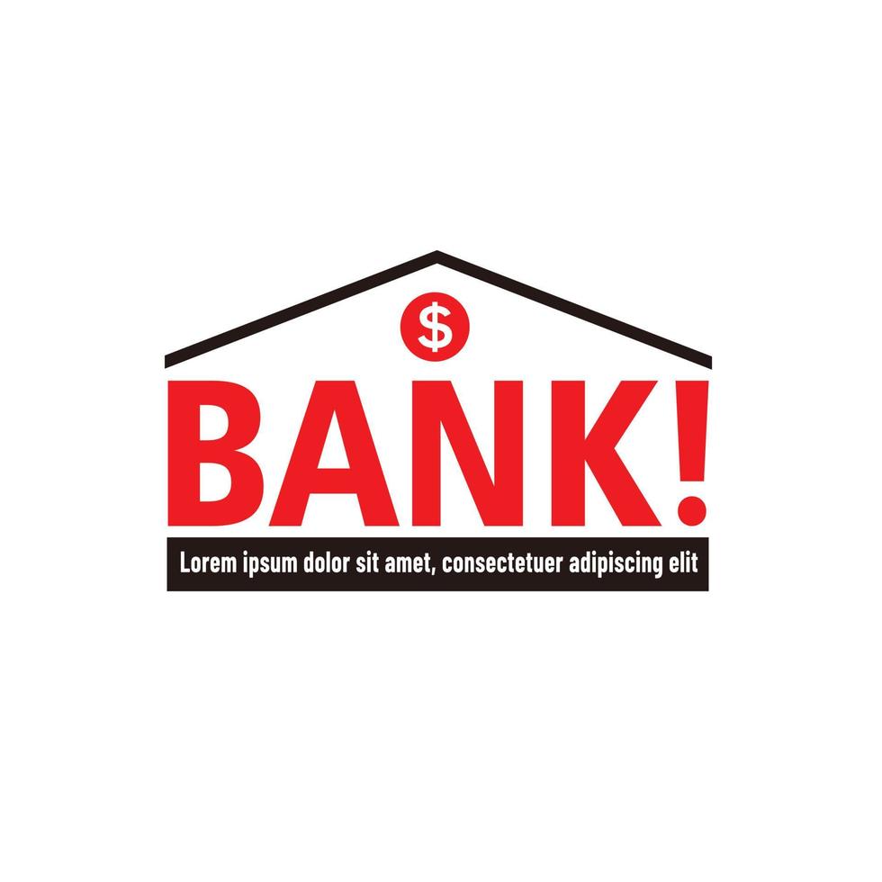 logotipo de edificio de banco simple, símbolo de financiación, logotipo de cambiador de dinero, servicios financieros. ilustración plana vectorial. vector